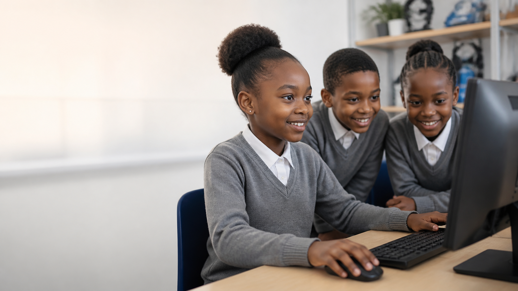 Learners collaborating in the Blue Ridge computer lab